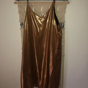 Gold mini sheath dress